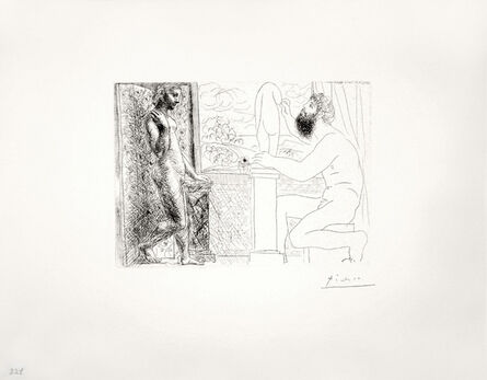 Pablo Picasso, ‘Sculpteur travaillant sur le Motif avec Marie-Thérèse posant (S.V. 59)’, 1933 (March 31-Paris)