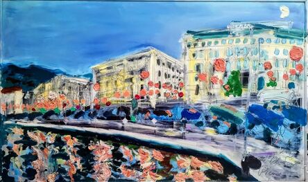 Norma de Saint Picman, ‘Water paintings summer 2019 - plein air in situ paintings, Trieste Port, evening’, 2019