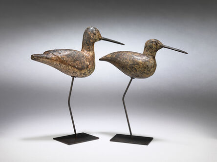 French Wildfowler, ‘Sensitively Sculptural Pair of Sandpiper Decoys’, French, Camargue Region, c.1900