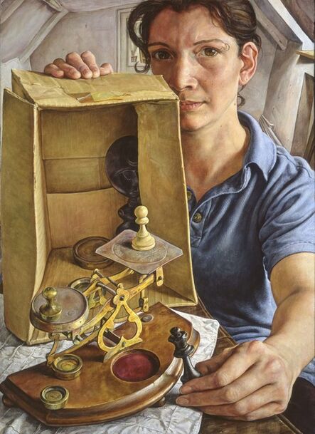 Michael Taylor (b. 1952), ‘Figure with box’, 2016