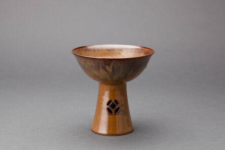 Miraku Kamei XV, ‘Tea bowl (chawan), goblet form with shippo openwork design’, N/A