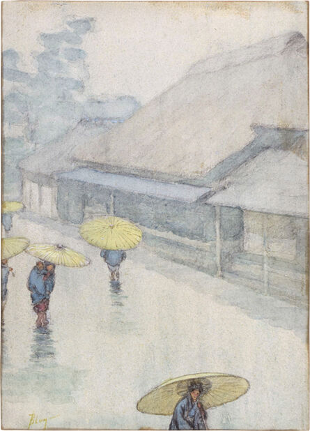 Robert Frederick Blum, ‘Japanese street scene in the rain’, ca. 1890-92
