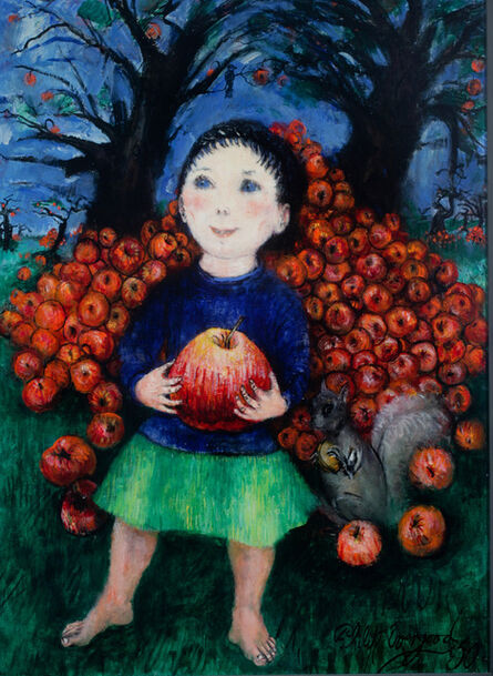 Philip Evergood, ‘Girl with Apples’, 1950
