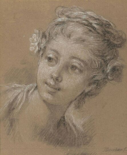 François Boucher, ‘Head of a young girl’