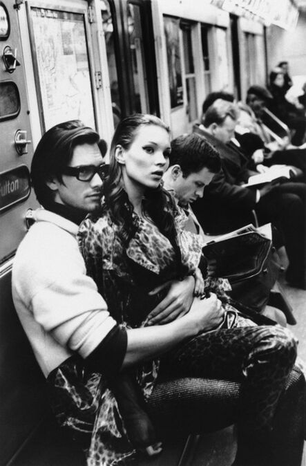 Stephanie Pfriender Stylander, ‘Kate Moss and Marcus Schenkenberg on the C train, Harper's Bazaar Uomo, New York’, 1992