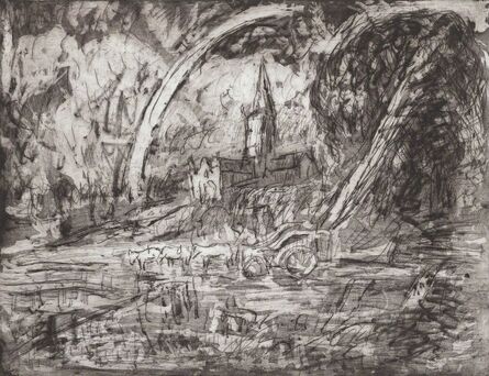 Leon Kossoff, ‘From Constable ‘Salisbury Cathedral from the Meadows’’, 1988
