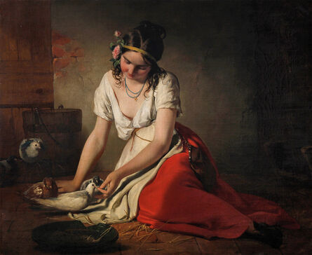 Friedrich von Amerling, ‘Pigeon Girl’, 1840