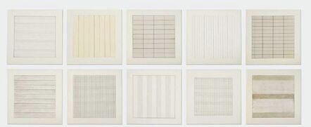 Agnes Martin, ‘Suite of 10 Separate Lithographs: Paintings and Drawings 1974-1990’, 1991
