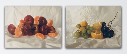 Kate Verrion, ‘Cherries and Satsuma and Grapes and Lemon diptych’, 2021