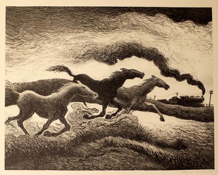 Thomas Hart Benton, ‘Running Horses’, 1955