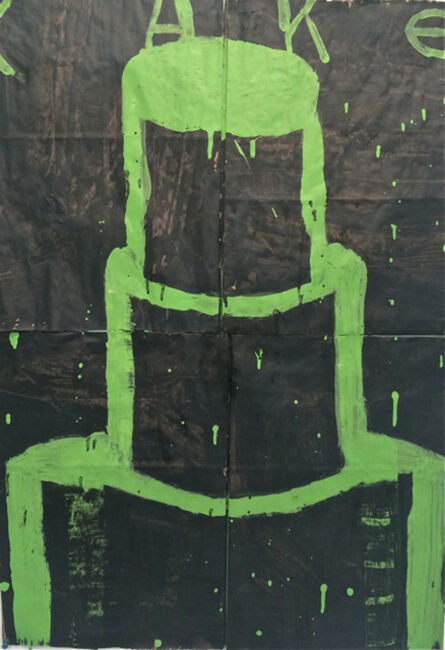 Gary Komarin, ‘Cake (Green on Black)’, 2015
