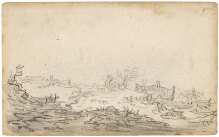 Jan van Goyen, ‘Farmroofs over the dunes’, 1651