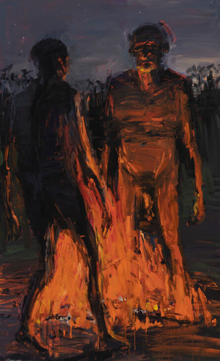 Euan Macleod, ‘Figures Across Fire’, 2019