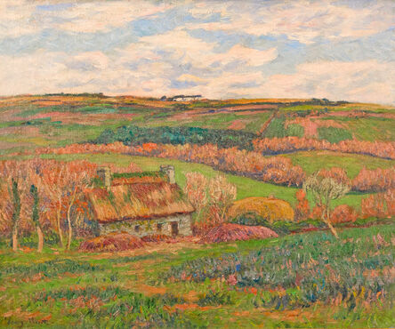 Henry Moret, ‘Paysage à la Chaumière Bretonne’, ca. 1910