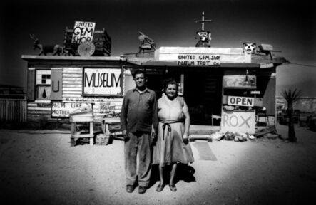 Ed van der Elsken, ‘Call and Ruby Black in front of their museum, Mojave Desert, USA’, 1960