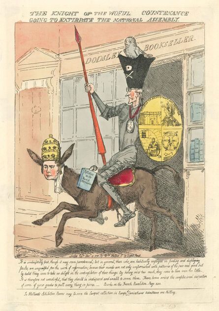 FREDERICK GEORGE BYRON, ‘Iconic caricature of Burke riding to battle with The French Revolution’