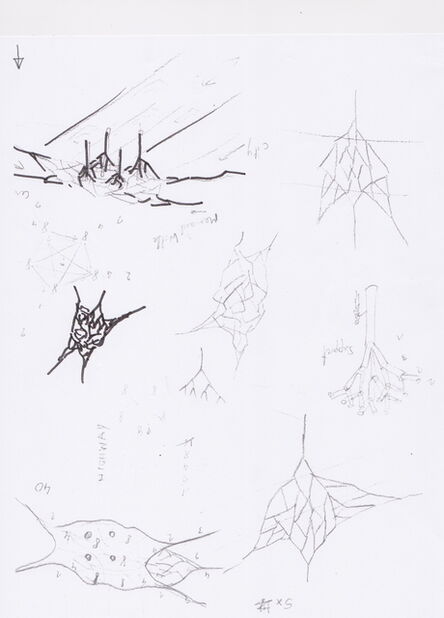 Vito Acconci, ‘Sketch for a Bridge in Tasmania IV’, 2014