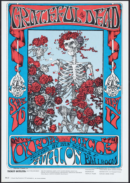 Alton Kelley, ‘Skeleton and Roses’, 1966