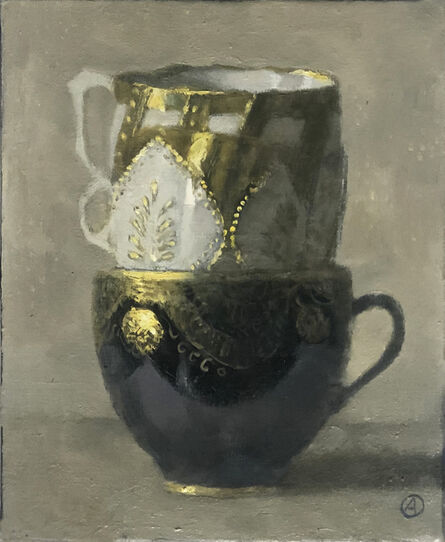 Olga Antonova (b. 1956), ‘Three Stacked Cups (two with Gold)’, 2020