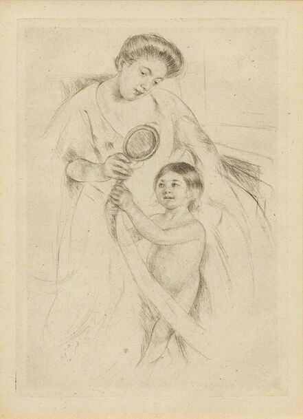 Mary Cassatt, ‘Looking into the Hand Mirror #3 (printed after 1926)’