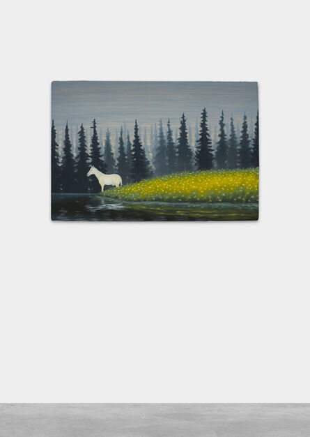 Dan Attoe, ‘White Horse in Meadow Under Gray Sky’, 2020