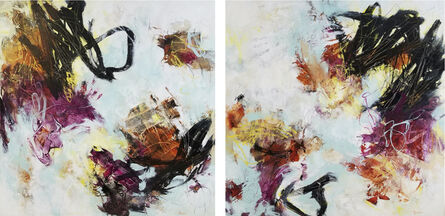 Laurie Barmore, ‘This Is The Time #1 and #2 - Diptych in Sky Blue + Black + Rose + Ochre’, 2020