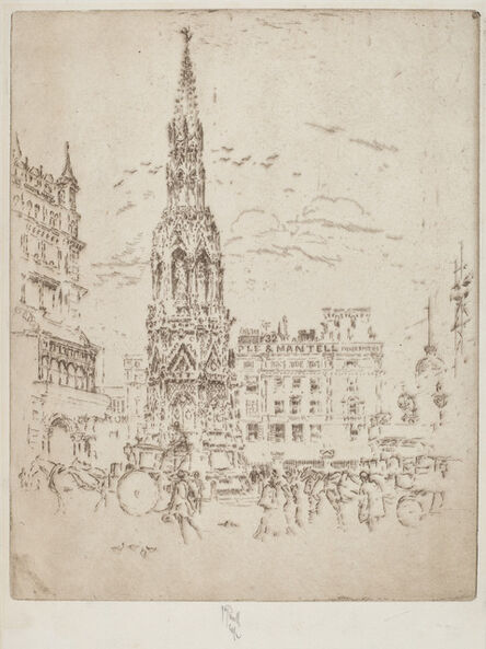 Joseph Pennell, ‘The Elinor Cross, in Front of Charing Cross Railway Station’, 1906