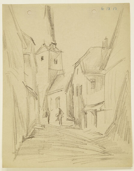 Lyonel Feininger, ‘Dorfstrasse mit Kirche in Umpferstedt (Village Street with Church in Umpferstedt)’, 1913