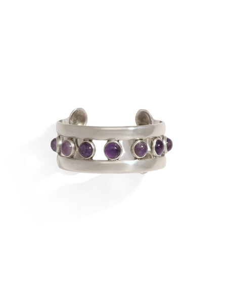 Hector Aguilar, ‘A Hector Aguilar sterling silver and amethyst cuff bracelet’, 1943-1948
