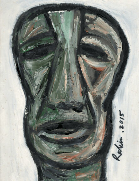 Rabin Mondal, ‘Head, Oil on Board by Modern Artist "In Stock"’, 2015