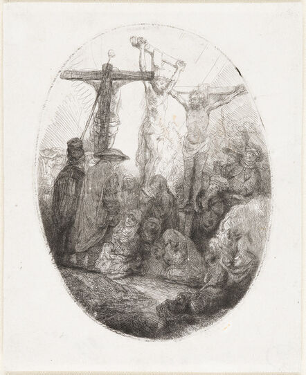 Rembrandt van Rijn, ‘Christ Crucified Between Two Thieves:  An Oval Plate’, ca. 1641