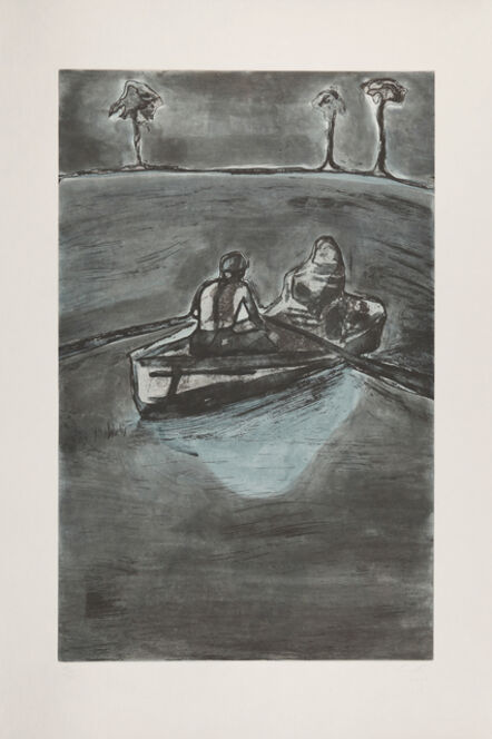 Peter Doig, ‘Two People at Night (indigo)’