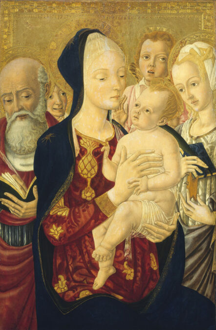 Matteo di Giovanni, ‘Madonna and Child with Saint Jerome, Saint Catherine of Alexandria, and Angels’, ca. 1465/1470