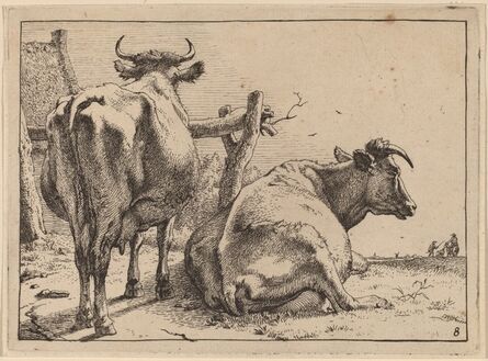 Paulus Potter, ‘Two Cows Seen from Behind’, 1650
