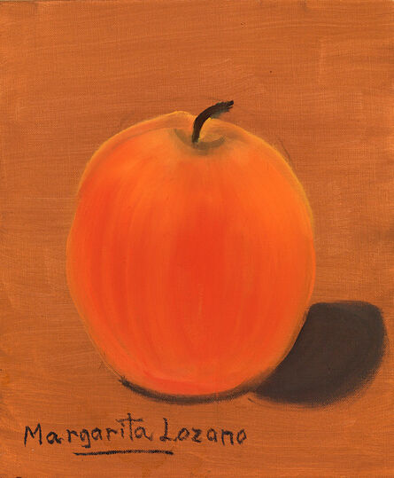 Margarita Lozano, ‘Apple with Orange Background’, 2019