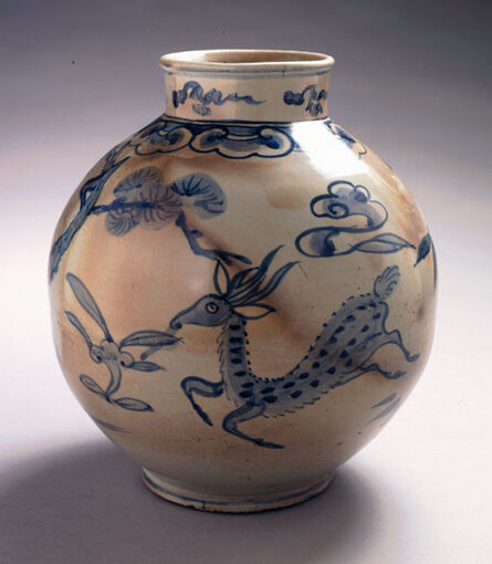 ‘Jar with Longevity Motifs: Deer, Pine and Lingzhi’, 1392