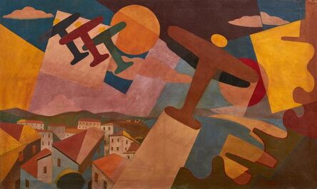 Giulio D'Anna, ‘Flock plane + simultaneous landscape’, executed in 1935-1936