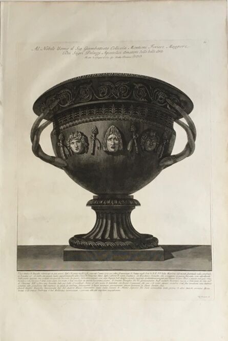 Giovanni Battista Piranesi, ‘Large Basalt Vase with Masks’, 1778-1780