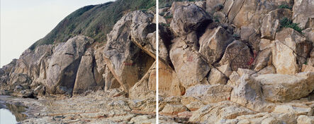 Fabio Barile, ‘The Manciano Sandstone forms several discontinuous outcrops in different zones of north western Latium and southern Tuscany. The chronostratigraphic data suggest an age between 5.47 and 5.77 Ma, corresponding to the upper part of Messinian. Thick layer are observable in the stratigraphy and the presence of bioturbation suggest the formation in a beach enviroment. Sandstone is a clastic sedimentary rock composed mainly of sand-sized minerals or rock grains. (Diptych)’, 2015