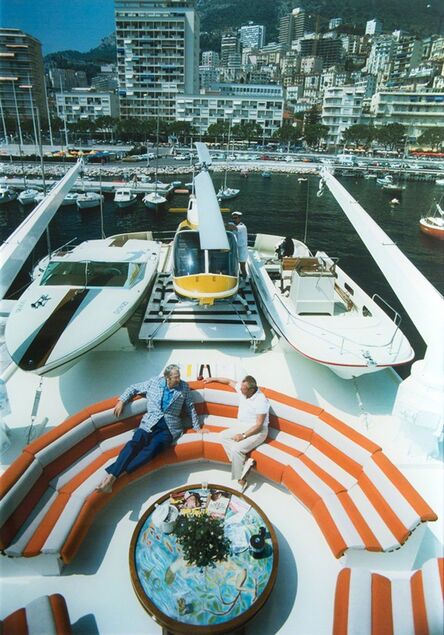 Slim Aarons, ‘Transport Buffs: Roy J. Craven and Prince Polignac, Monte Carlo Harbour’, 1976
