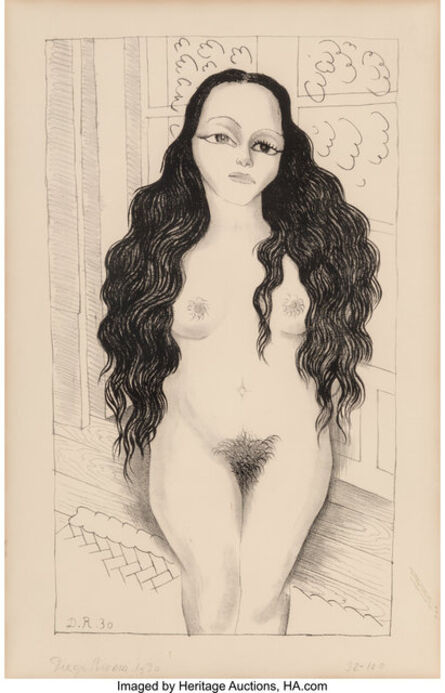 Diego Rivera, ‘Nude with long hair (Dolores Olmedo)’, 1930
