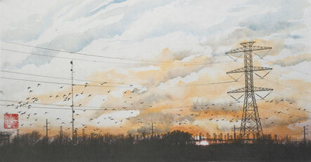 Mark Chen, ‘Cloudscape, Migratory Birds and Power Lines’, 2015