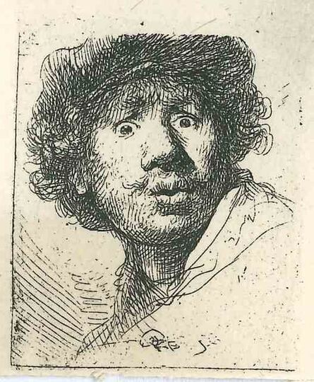 Rembrandt van Rijn, ‘Frightened-Eyed (self portrait)’, 19th Century