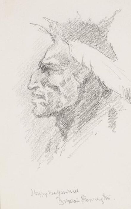 Frederic Remington, ‘Indian Head’, date unknown