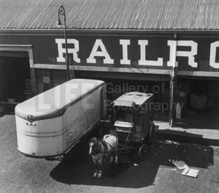 Andreas Feininger, ‘Horse Drawn Wagon at Loading Platform, Port of New York’, 1949
