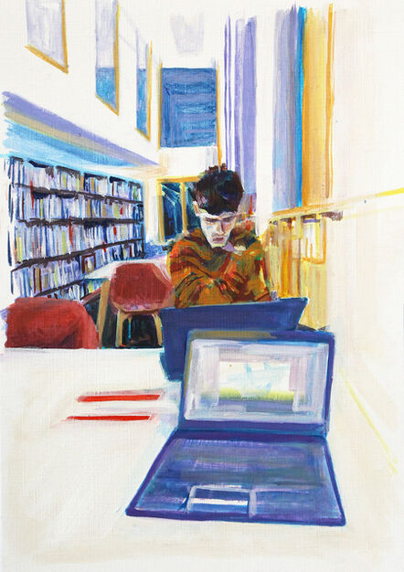 Julia Pomeroy, ‘Chris in the Library’, 2020