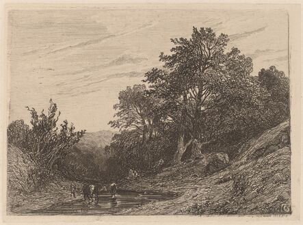 Alexandre Calame, ‘Herd in a Stream’, 1838