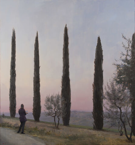 Kenny Harris, ‘Judy Drawing Her Cypresses (Nature as Teacher) | Italy series’, 2015