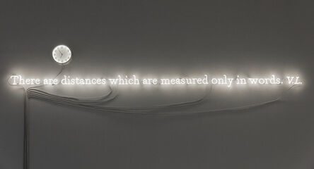 Joseph Kosuth, ‘‘Existential time #03’ / There are distances which are measured only in words. V.L.’, 2019