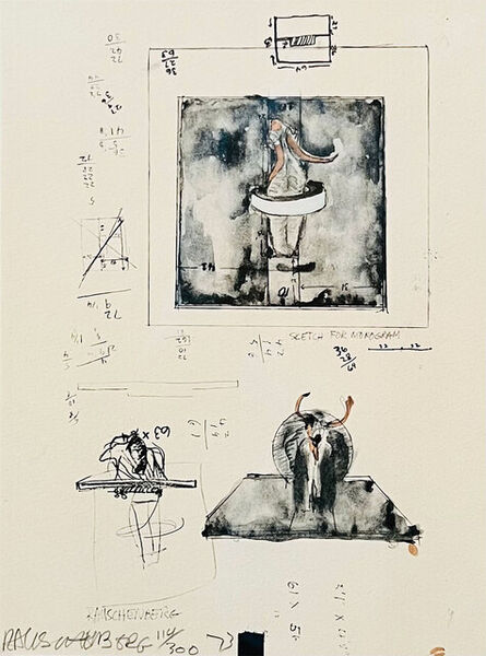 Robert Rauschenberg, ‘Sketch for Monogram (from New York Collection for Stockholm)’, 1973